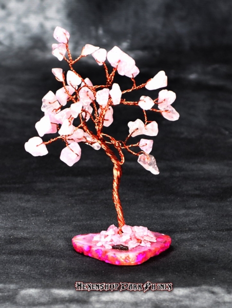 Hexenshop Dark Phönix Rosenquarz Edelsteinbäumchen 35 Steinchen Rosa Achat